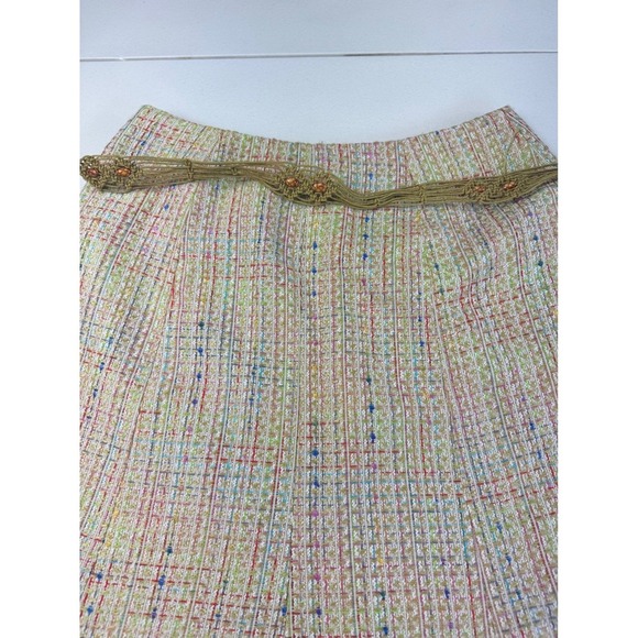 Worthington Tweed A-Line Skirt with Braided Belt Colorful Accents 8 - Picture 8 of 10